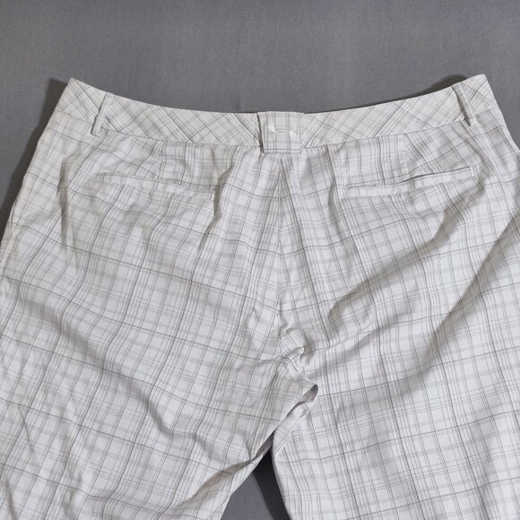 Under Armour Golf Pants men's 40X32 white grey check active wear polyester pants - Picture 4 of 13